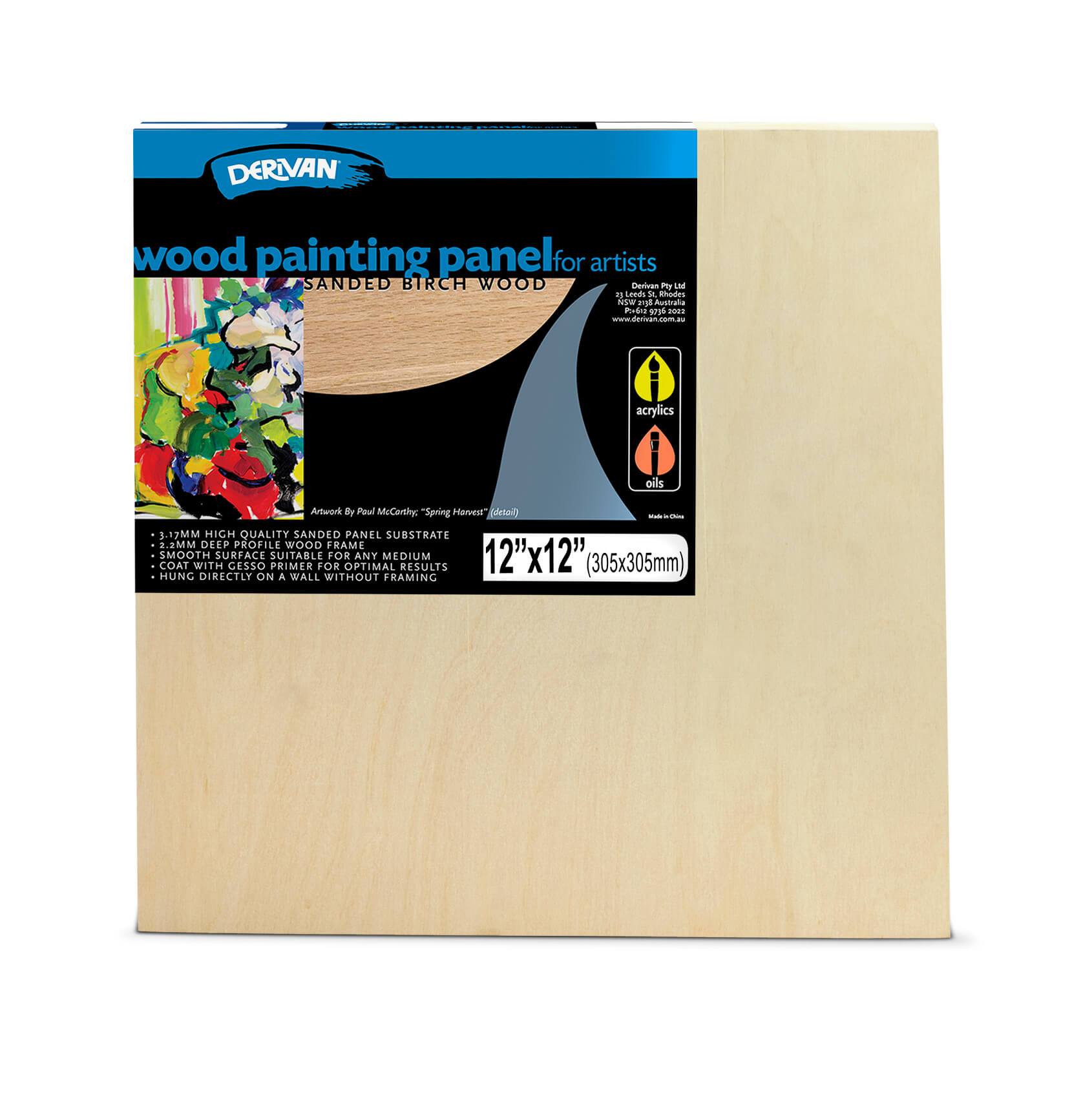 Derivan Premium Artist's Rectangular Wood Painting Panels - Art Supplies Australia