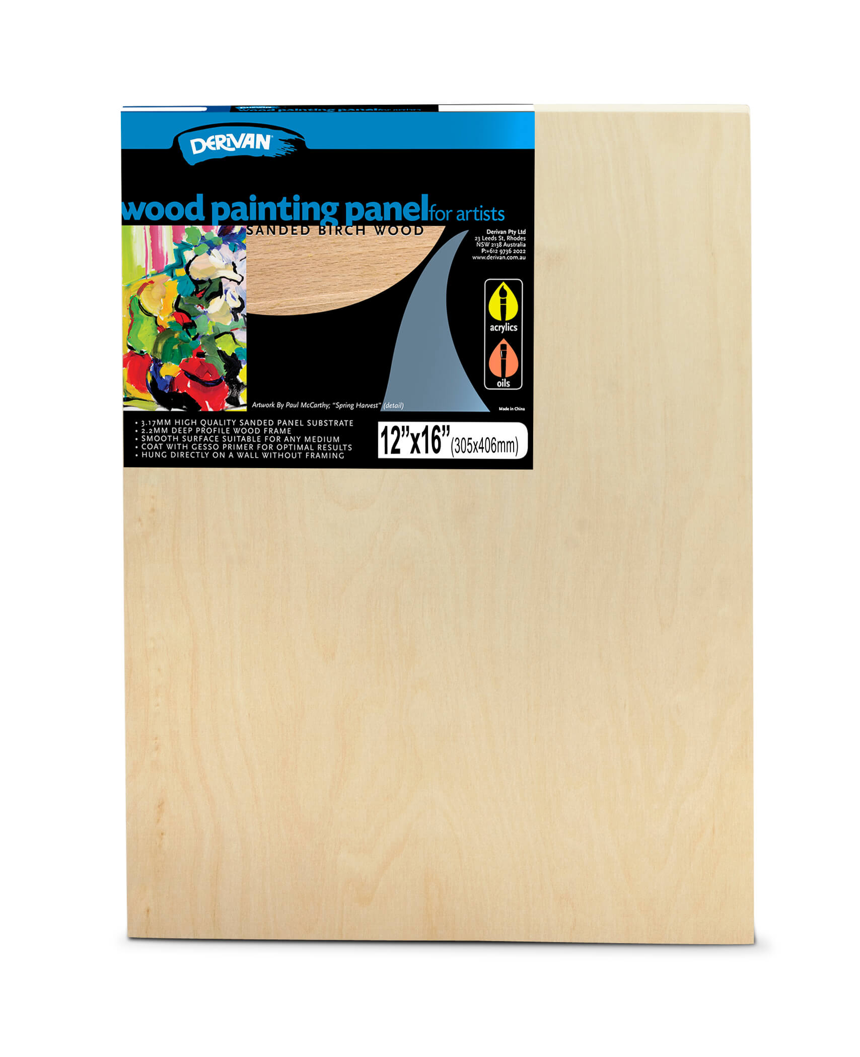 Derivan Premium Artist's Rectangular Wood Painting Panels - Art Supplies Australia