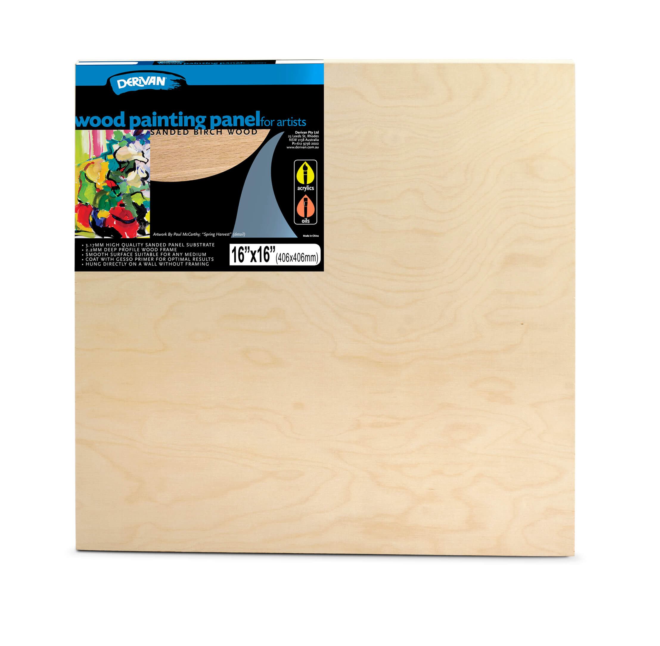 Derivan Premium Artist's Rectangular Wood Painting Panels - Art Supplies Australia