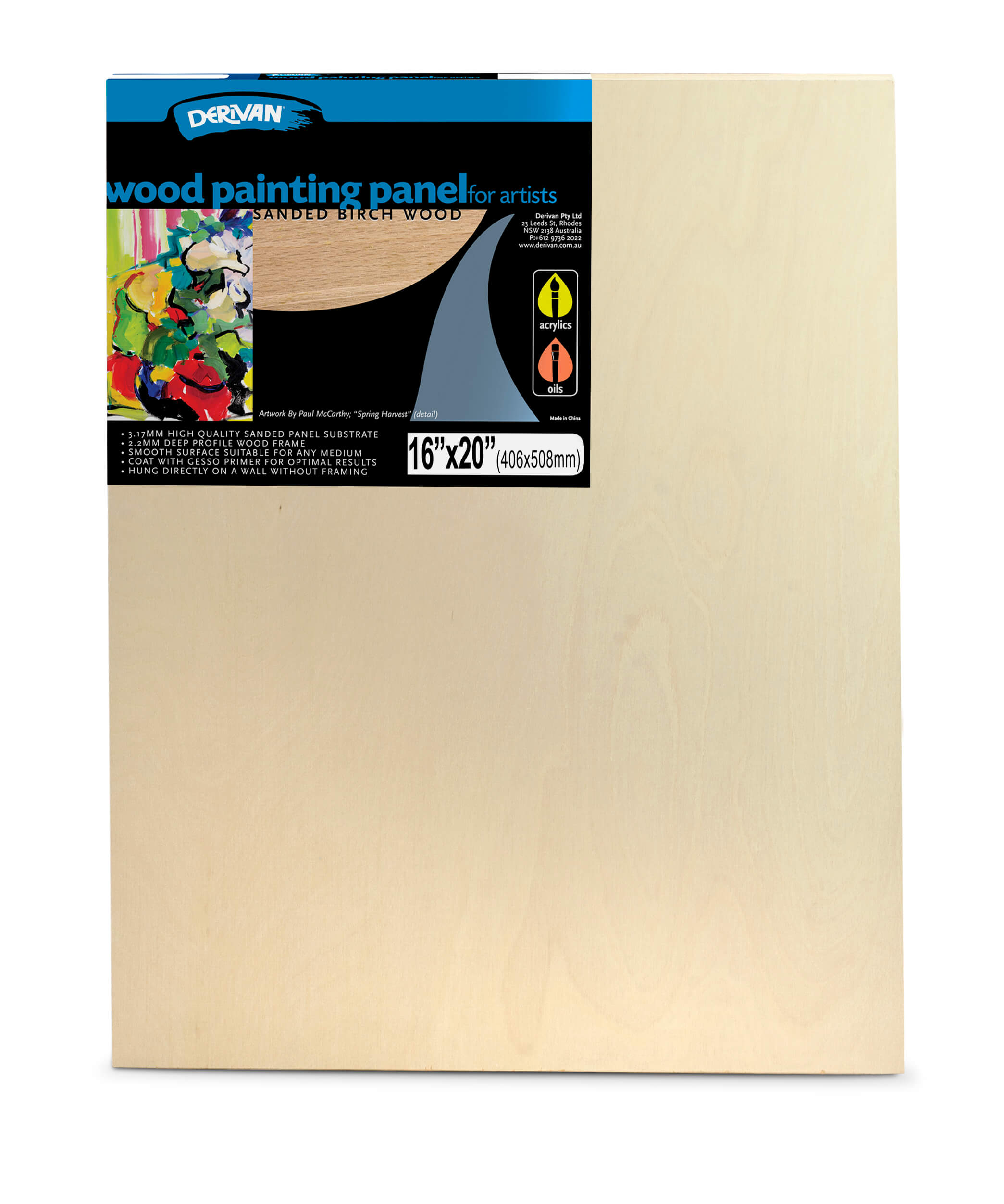 Derivan Premium Artist's Rectangular Wood Painting Panels - Art Supplies Australia