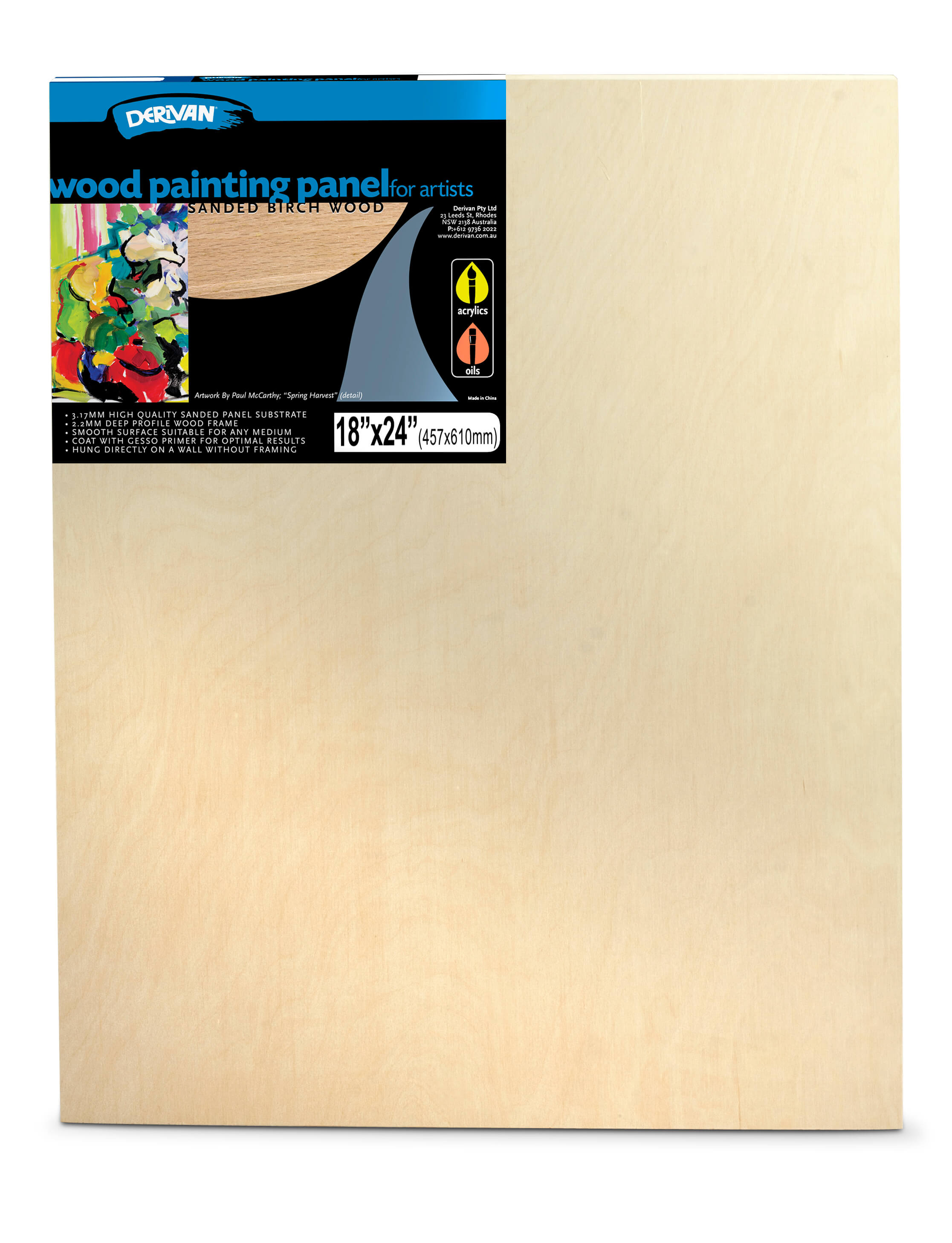 Derivan Premium Artist's Rectangular Wood Painting Panels - Art Supplies Australia