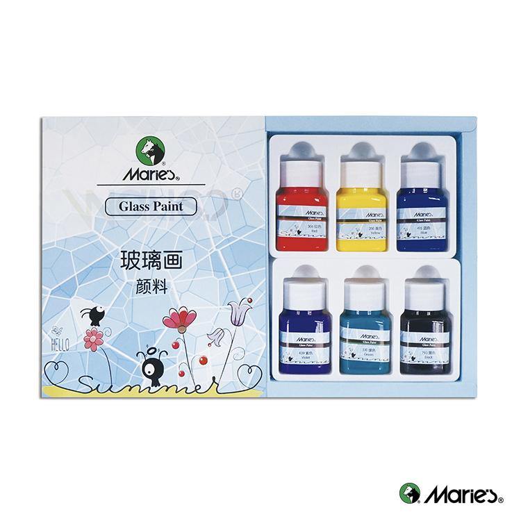 Marie's Glass Paint Set - 6 x 30ml - Art Supplies Australia