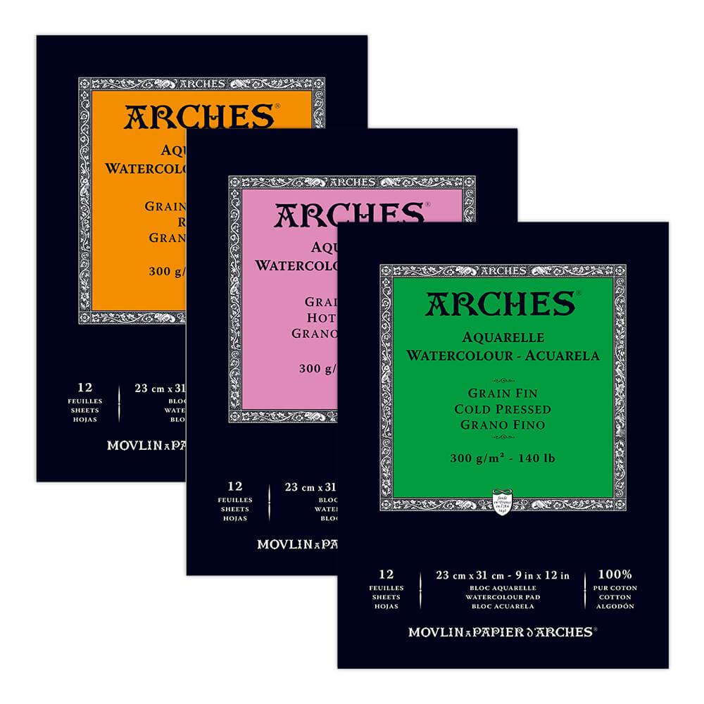 Arches 100% Cotton Watercolour Pads 300gsm 12 Sheets - Art Supplies Australia