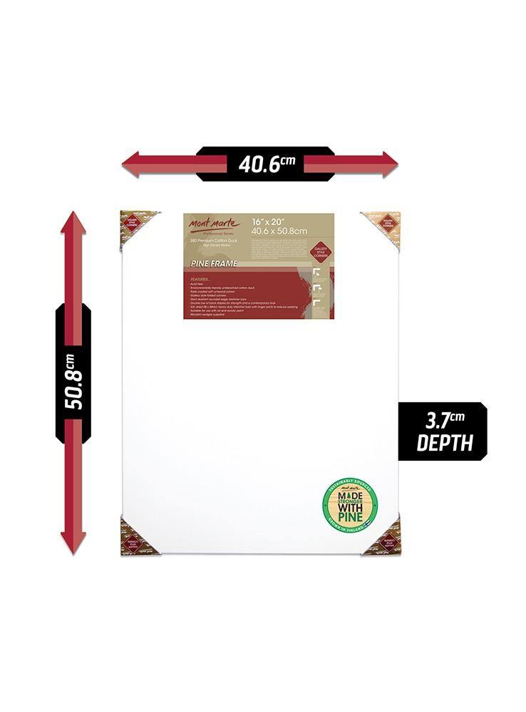 Mont Marte Professional Artist Stretched Canvas - 1.5 inch (38mm) Thick Stretchers 8Oz - Art Supplies Australia