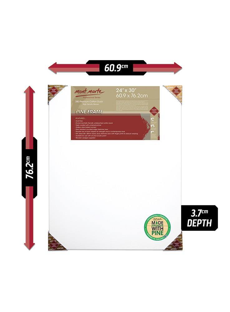 Mont Marte Professional Artist Stretched Canvas - 1.5 inch (38mm) Thick Stretchers 8Oz - Art Supplies Australia