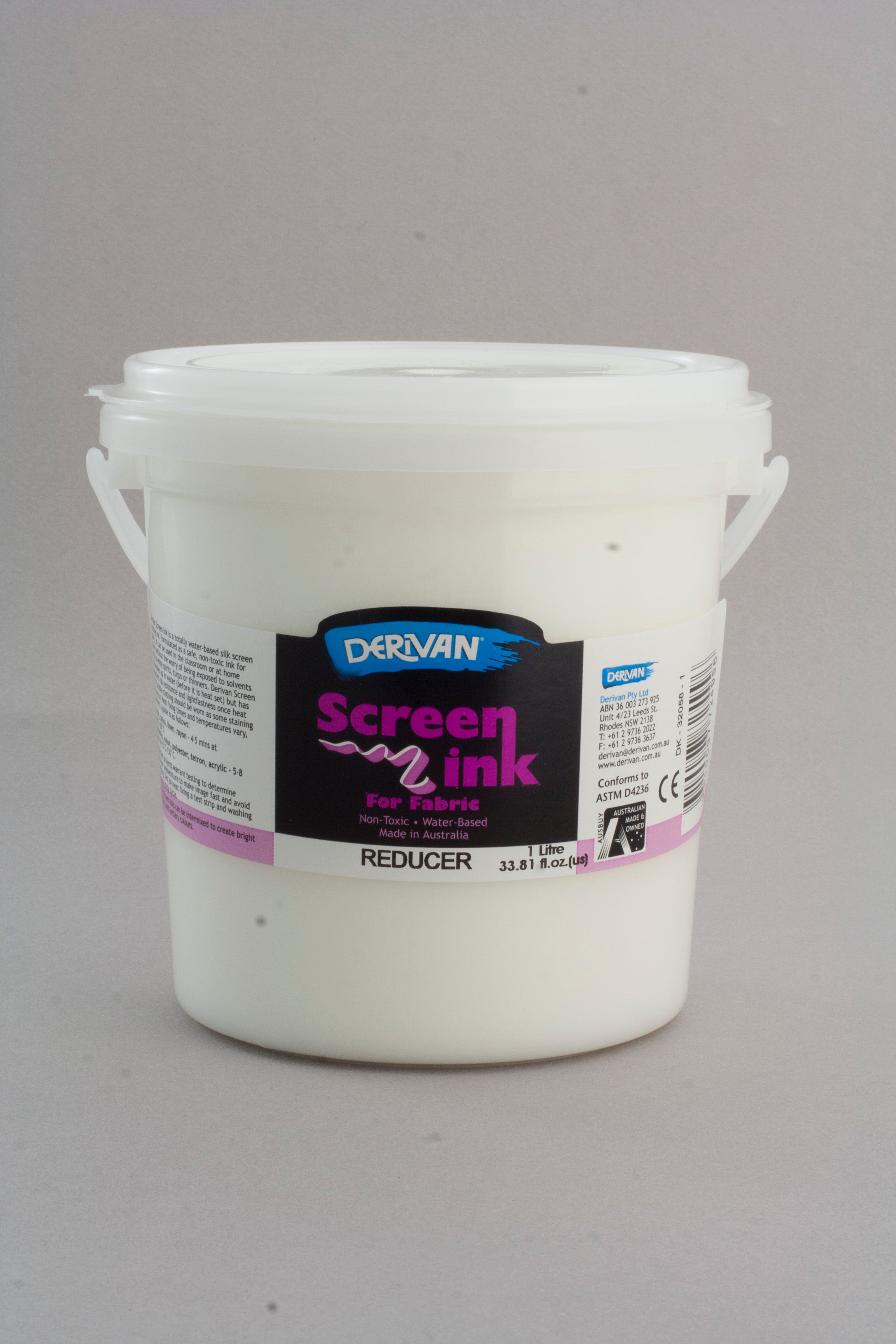 Derivan Screen Ink For Fabric - 1L - Art Supplies Australia