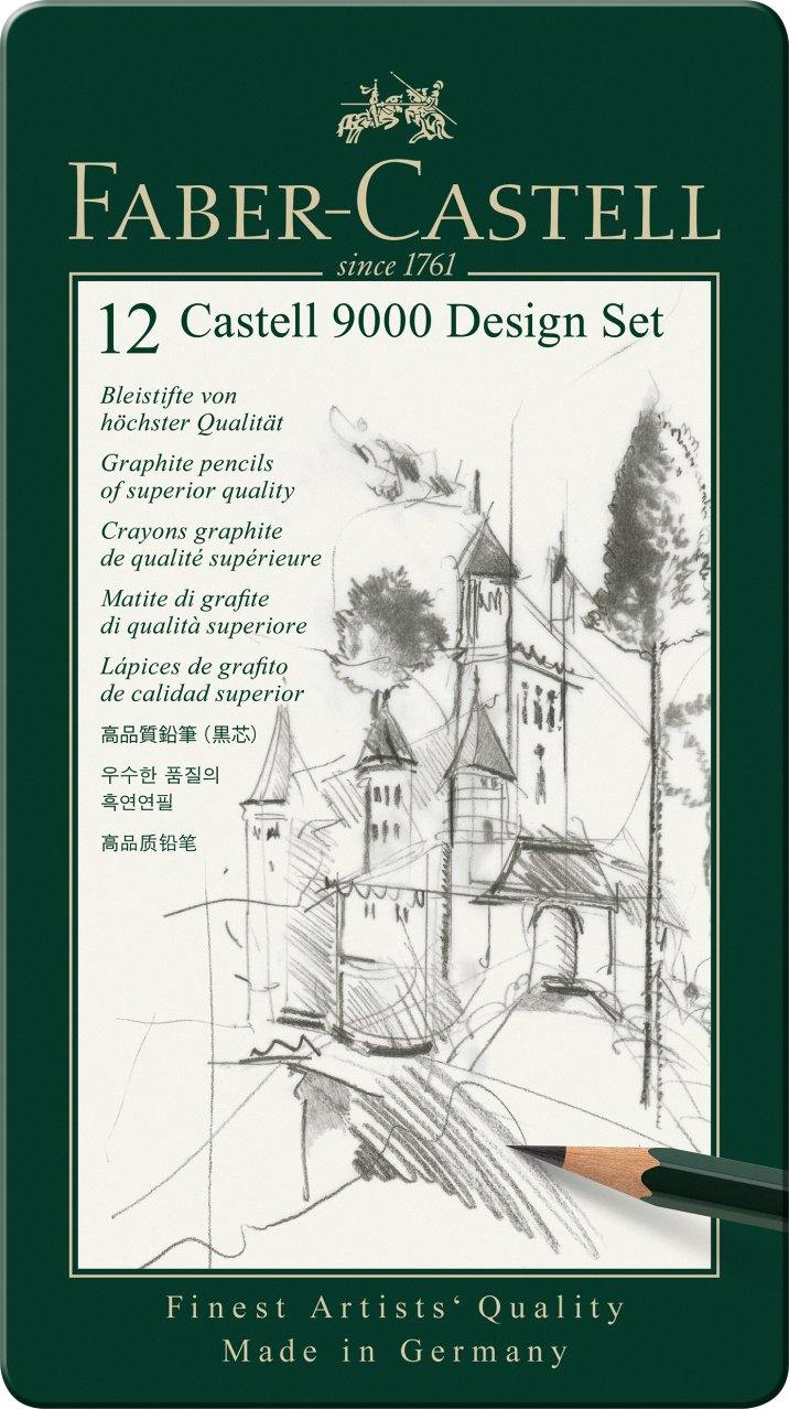 Faber-Castell Graphite Pencil Castell 9000 Set of 12 - Art Supplies Australia