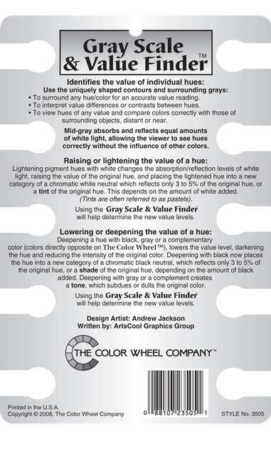 Gray Scale & Value Finder Colour Wheel - Art Supplies Australia