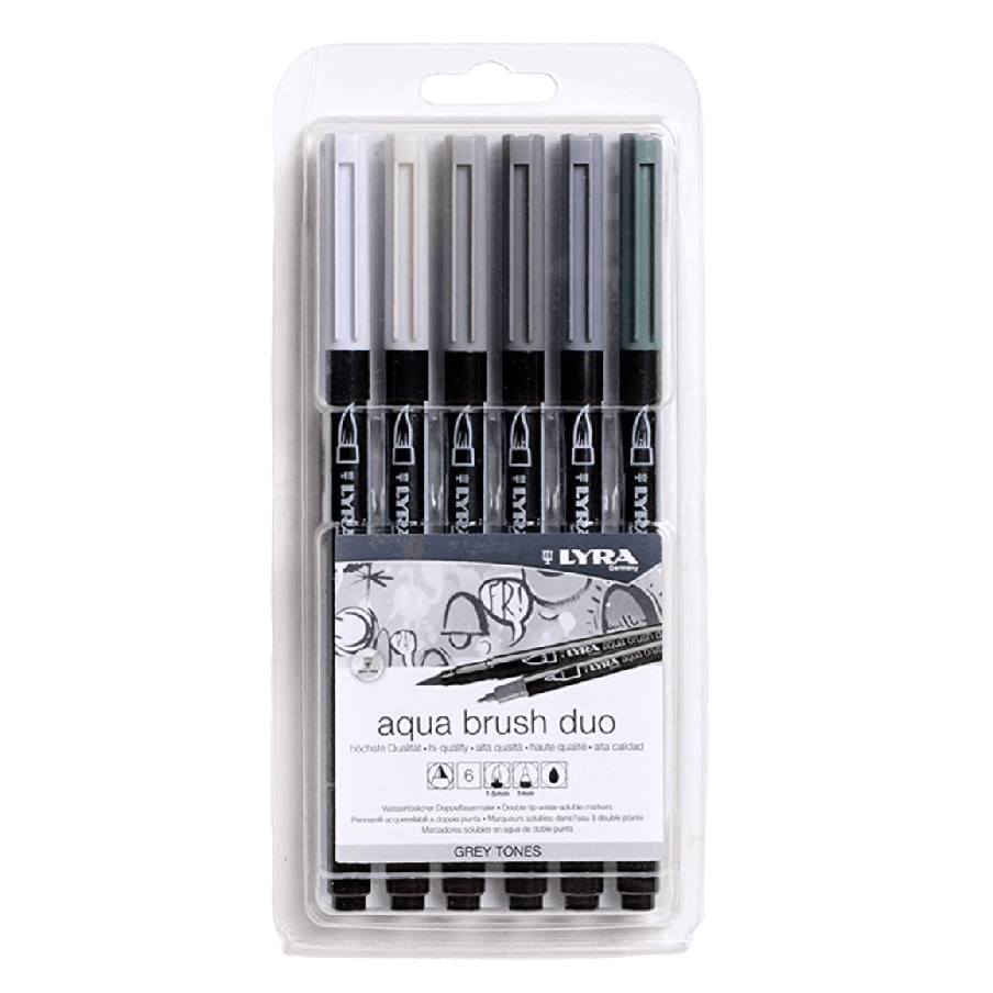 Lyra Aqua Brush Duo Set of 6 - Art Supplies Australia