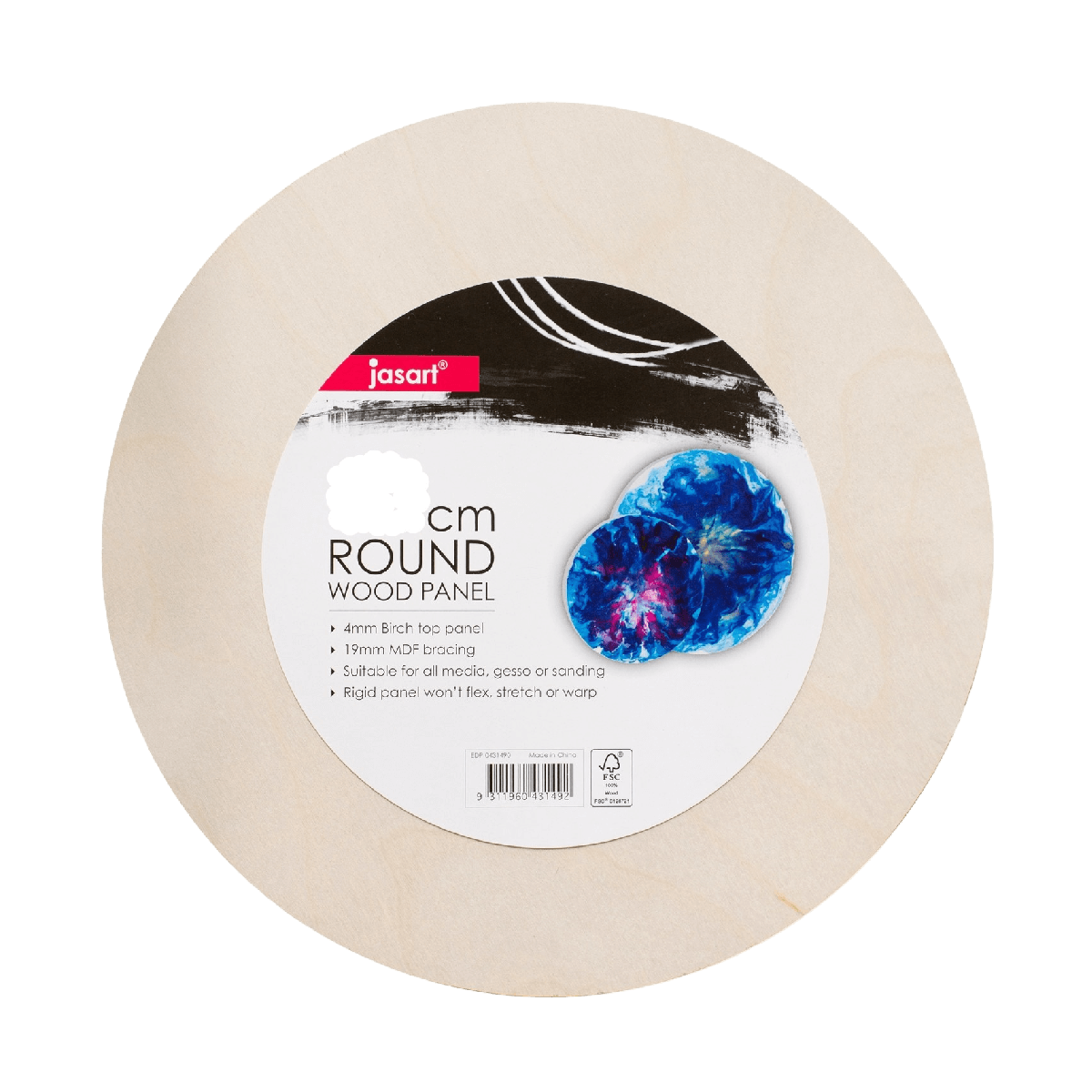 Jasart Artist's Round Wood Painting Panels 2.3cm Thick - Art Supplies Australia