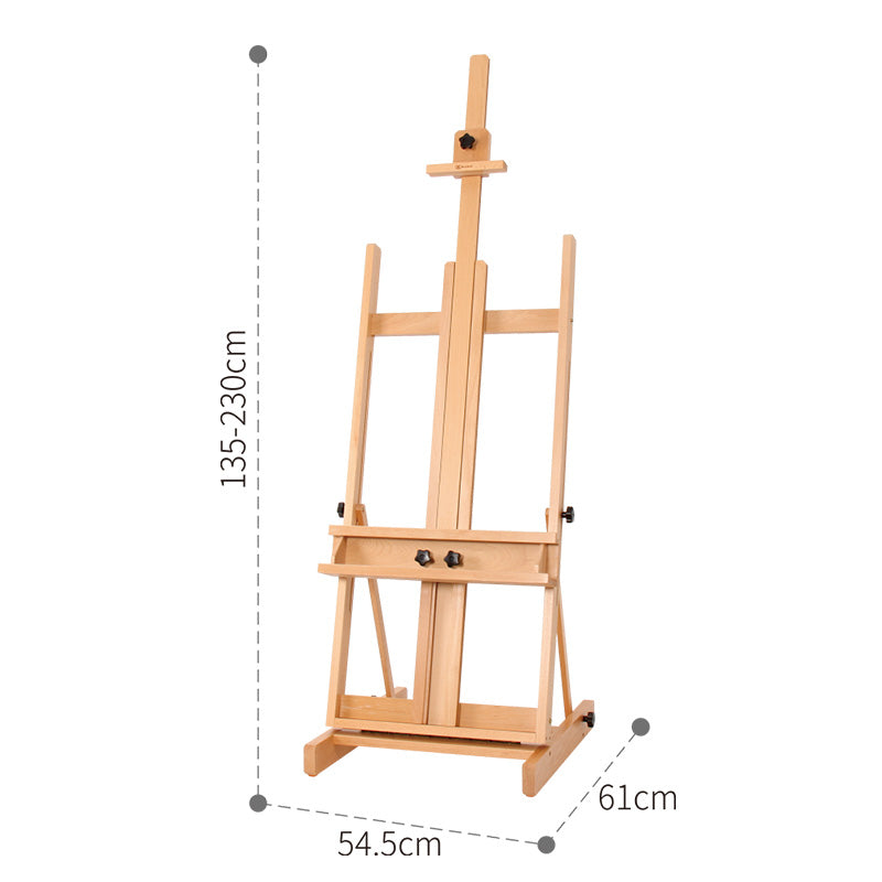 Luca Heavy Duty Easel- Beechwood Premium Quality-Hold canvas up to 220cm LDW01 - Art Supplies Australia