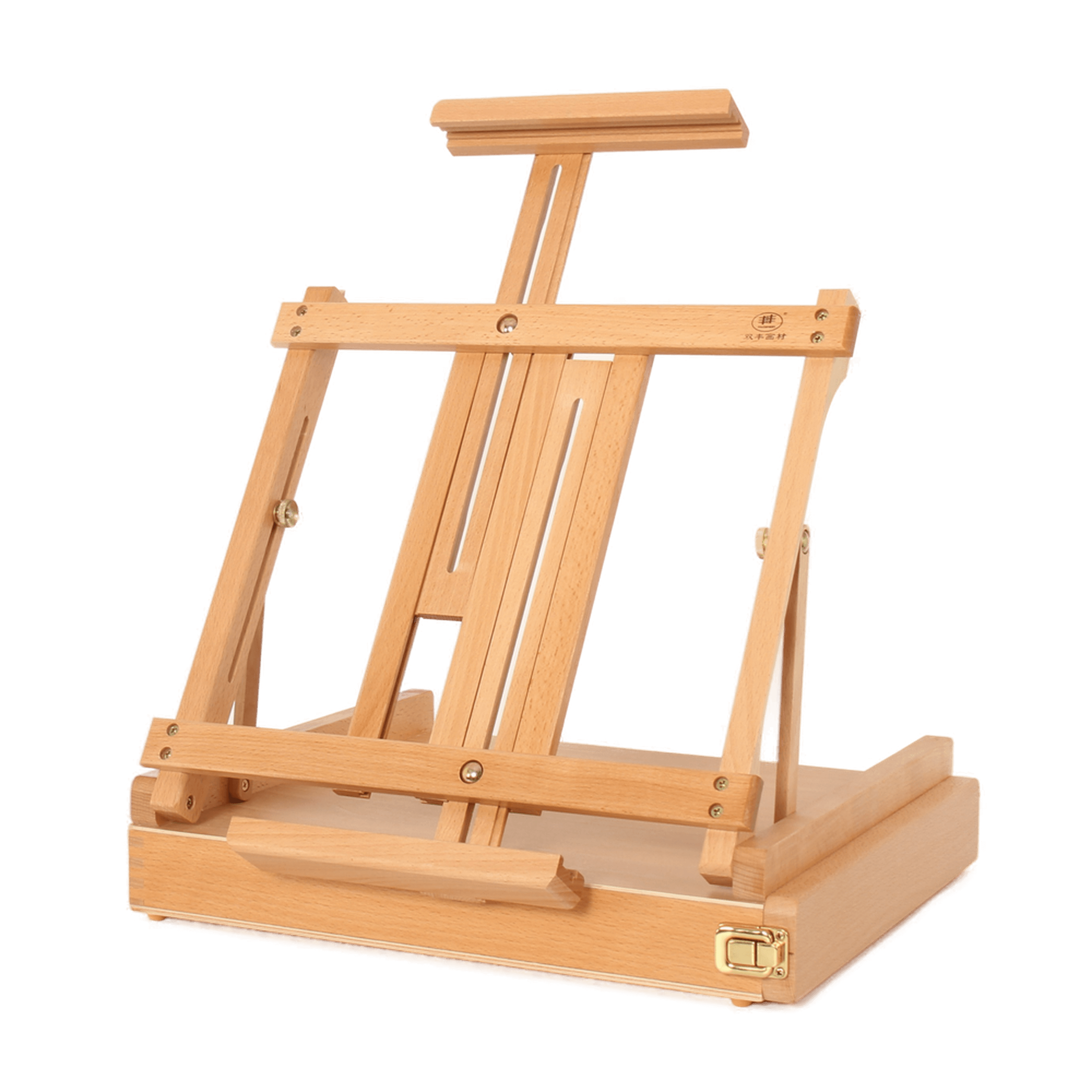 Luca Table Box Easel With Side Drawer Beechwood LW05B - Art Supplies Australia