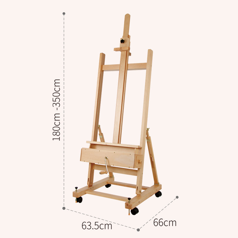 Luca Grand Studio Easel with Ratchet Control System, Holding canvas up to 207cm LW15 - Art Supplies Australia