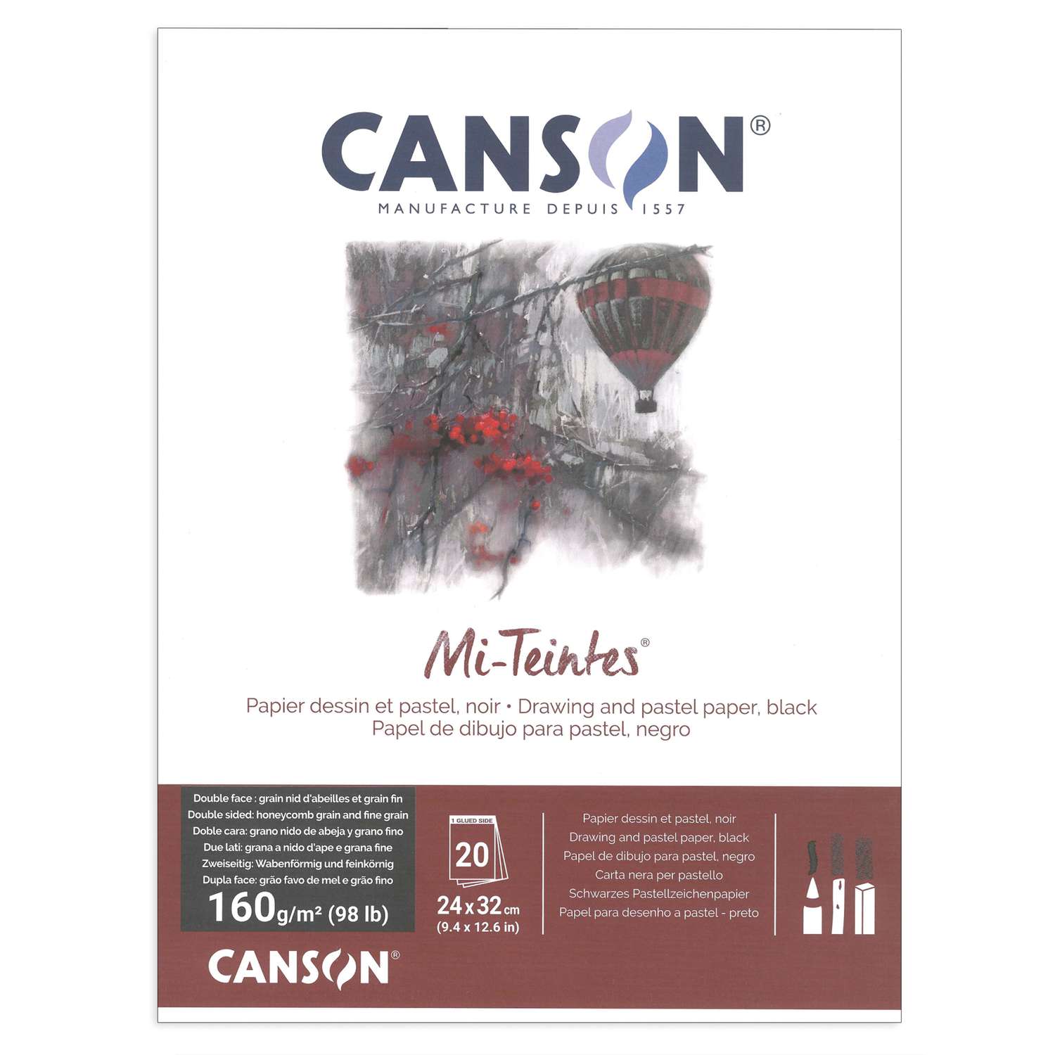 Canson Mi-Teintes Paper Pads 160gsm 20 Sheets - Art Supplies Australia