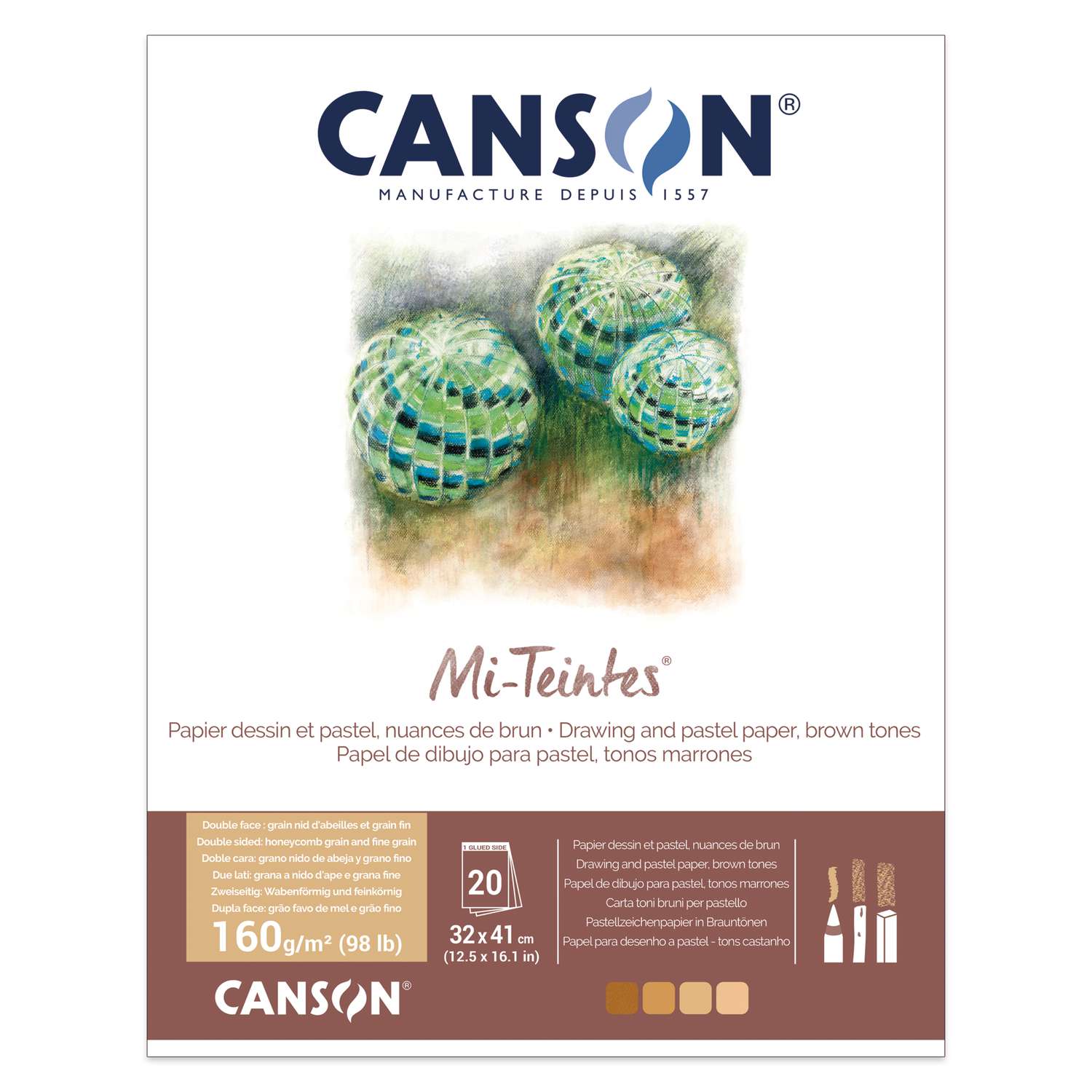 Canson Mi-Teintes Paper Pads 160gsm 20 Sheets - Art Supplies Australia