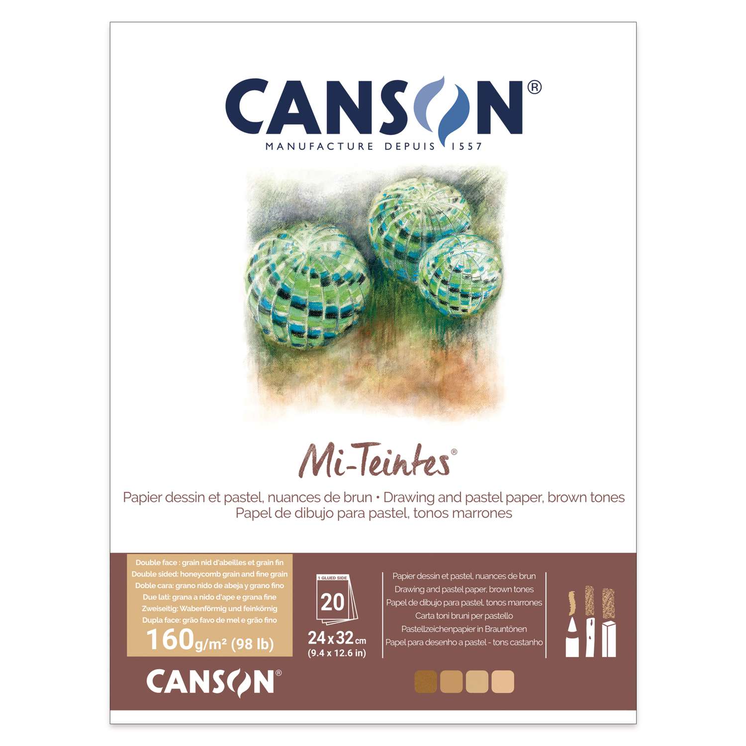 Canson Mi-Teintes Paper Pads 160gsm 20 Sheets - Art Supplies Australia