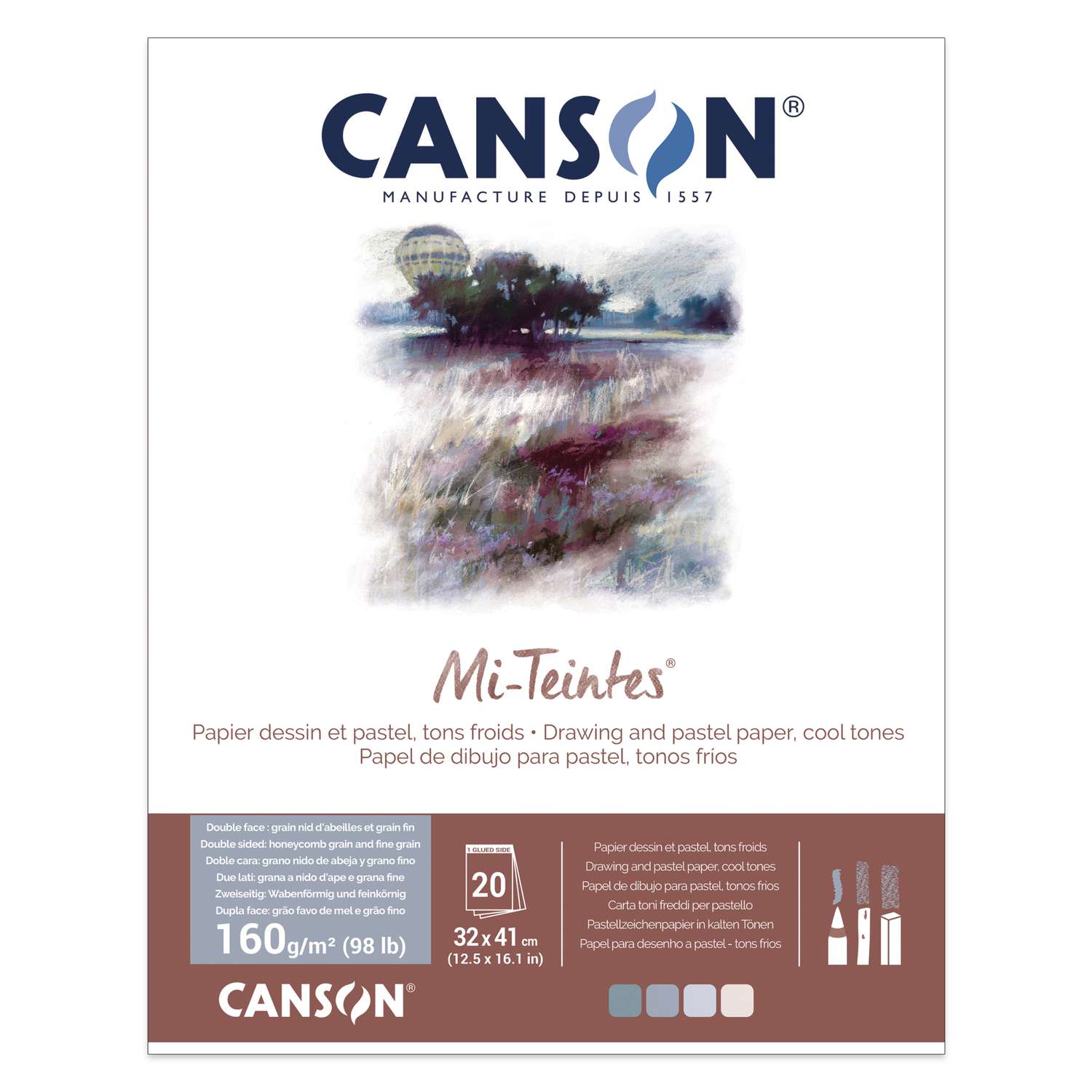 Canson Mi-Teintes Paper Pads 160gsm 20 Sheets - Art Supplies Australia