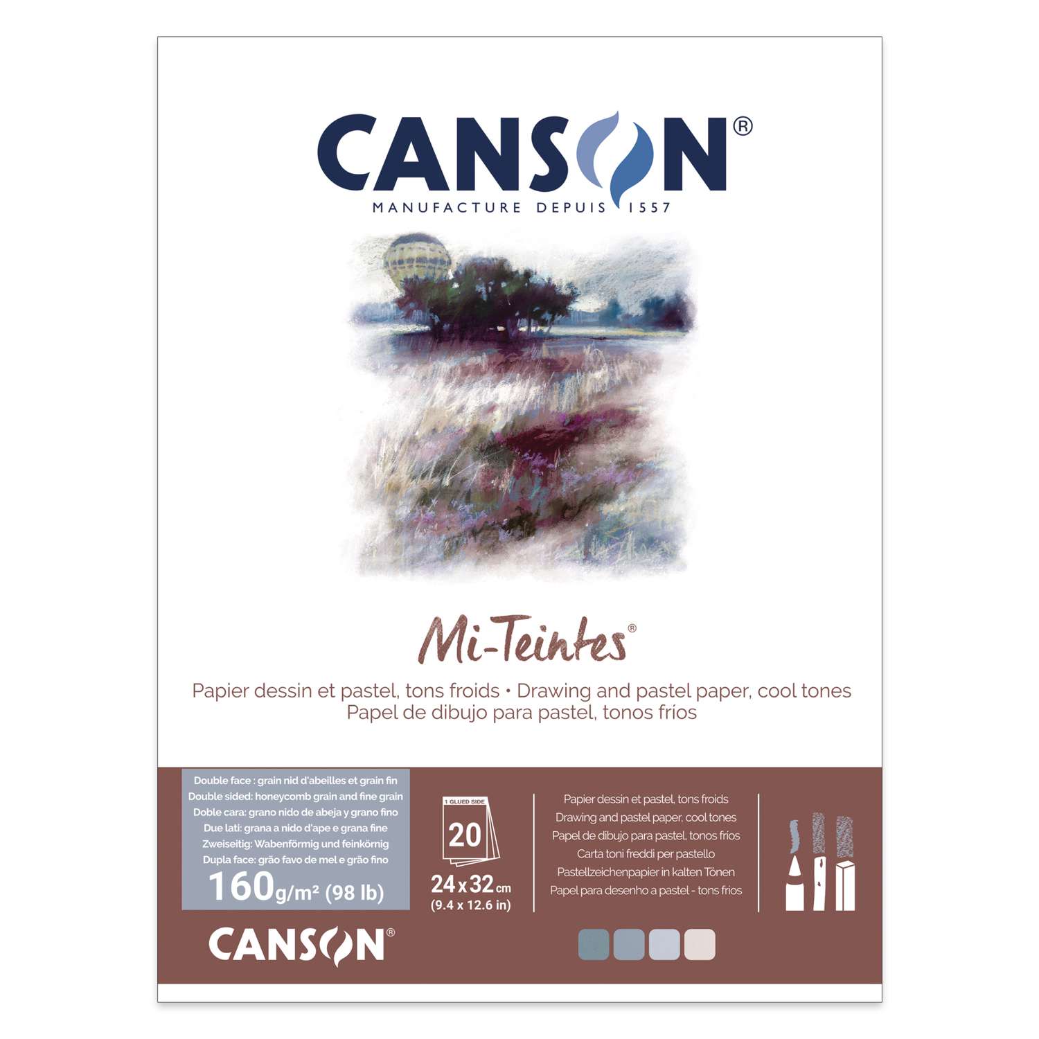 Canson Mi-Teintes Paper Pads 160gsm 20 Sheets - Art Supplies Australia
