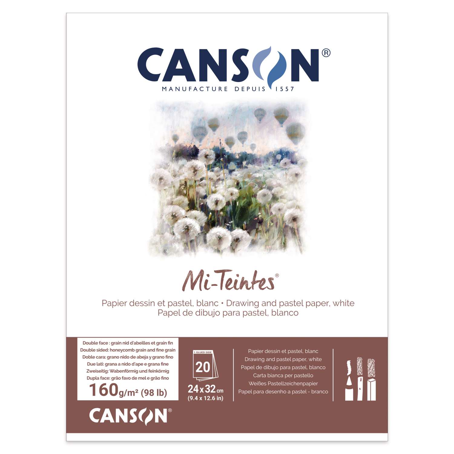 Canson Mi-Teintes Paper Pads 160gsm 20 Sheets - Art Supplies Australia