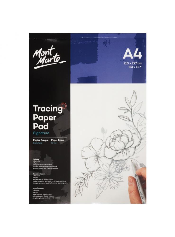 Mont Marte Tracing Paper Pad 60gsm 40 sheet - Art Supplies Australia