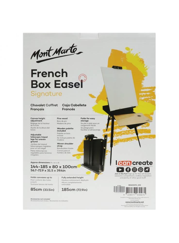 Mont Marte Signature Black French Box Easel - Art Supplies Australia