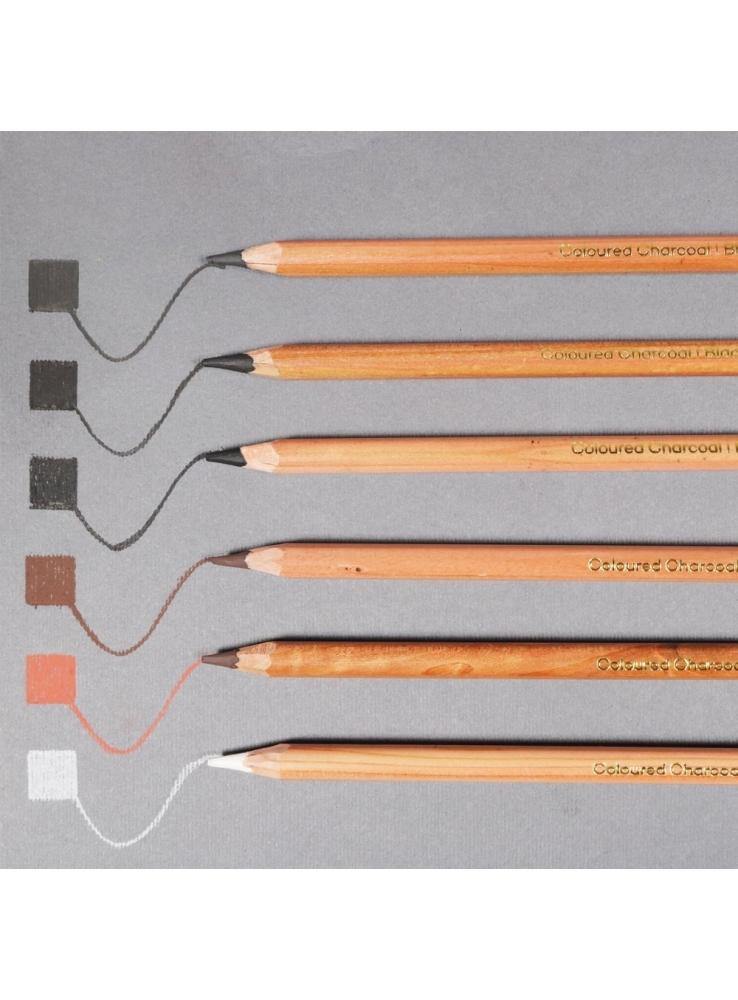 Mont Marte Signature Coloured Charcoal Pencils 12 Pieces - Art Supplies Australia