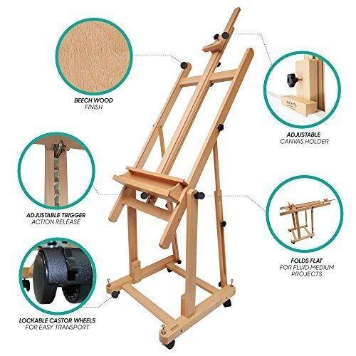 Mont Marte Tilting Studio Easel with Castor Wheels - Art Supplies Australia