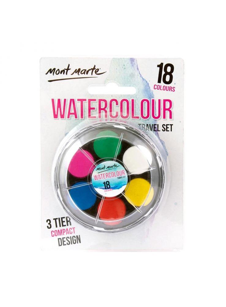 Mont Marte Watercolour Travel Set - 18 Pieces - Art Supplies Australia