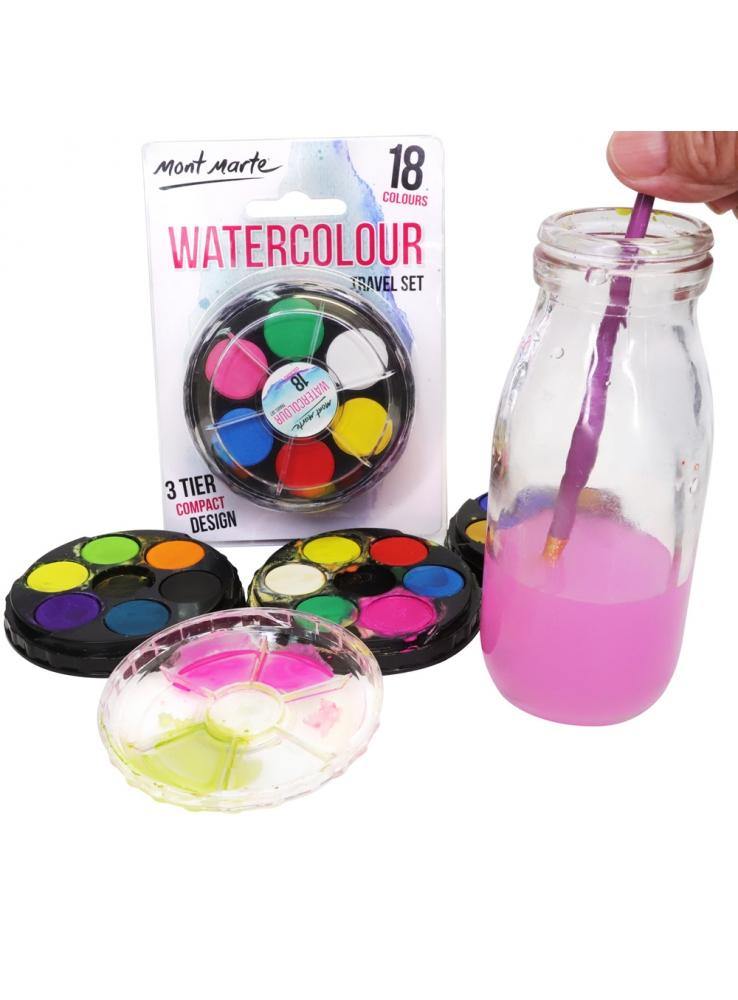 Mont Marte Watercolour Travel Set - 18 Pieces - Art Supplies Australia