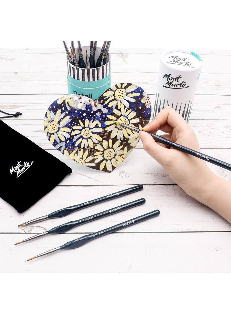 Mont Marte Signature Detail Brush Collection 15 Pieces - Art Supplies Australia
