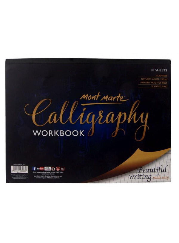 Mont Marte Calligraphy Workbook 22.9x30.5cm 50 Sheet - Art Supplies Australia