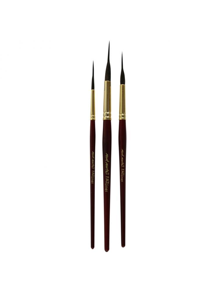 Mont Marte Fat Liner Brush Set of 3 Taklon/Squirrel 16, 10, 6 - Art Supplies Australia