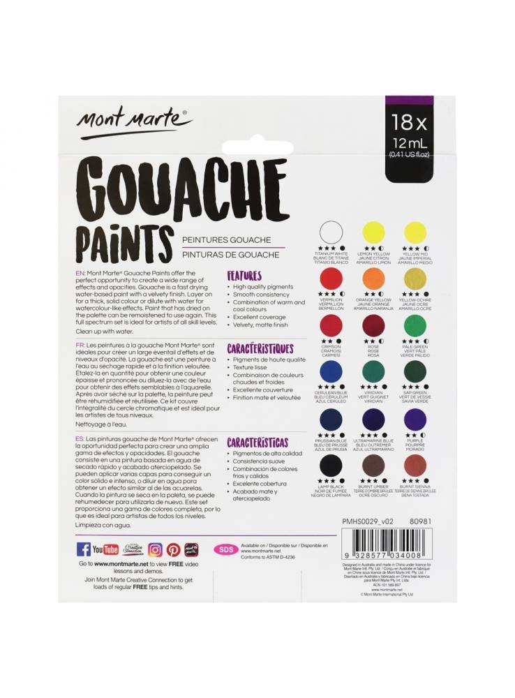 Mont Marte Gouache Paint Sets - Art Supplies Australia