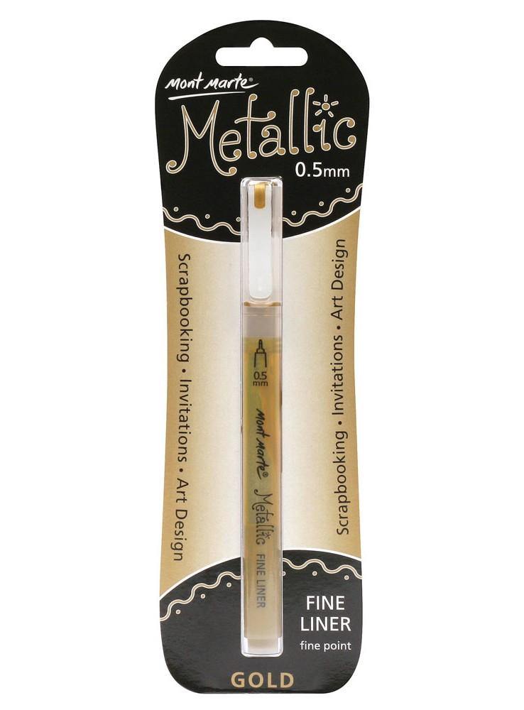 Mont Marte Metallic Marker Fine Point - Gold - Art Supplies Australia