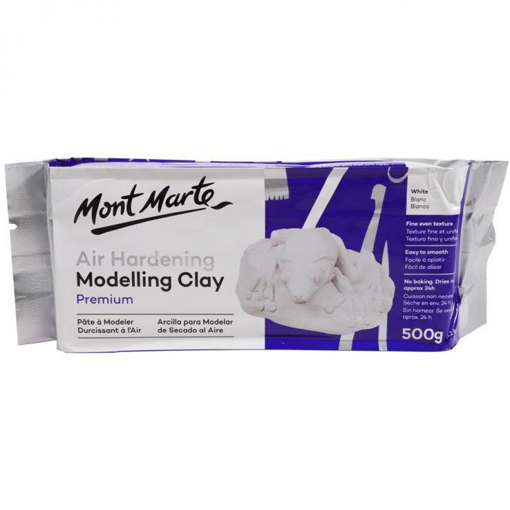 Mont Marte Premium Air Hardening Modelling Clay - White 500gms - Art Supplies Australia
