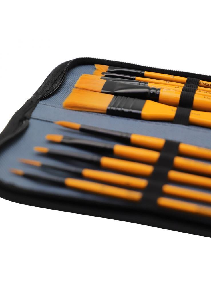 Mont Marte Signature Taklon Brush Set in Wallet 11pce - Acrylic - Art Supplies Australia