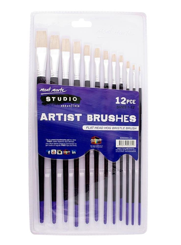 Mont Marte Studio Artist Brush Set 12 Pieces - Art Supplies Australia