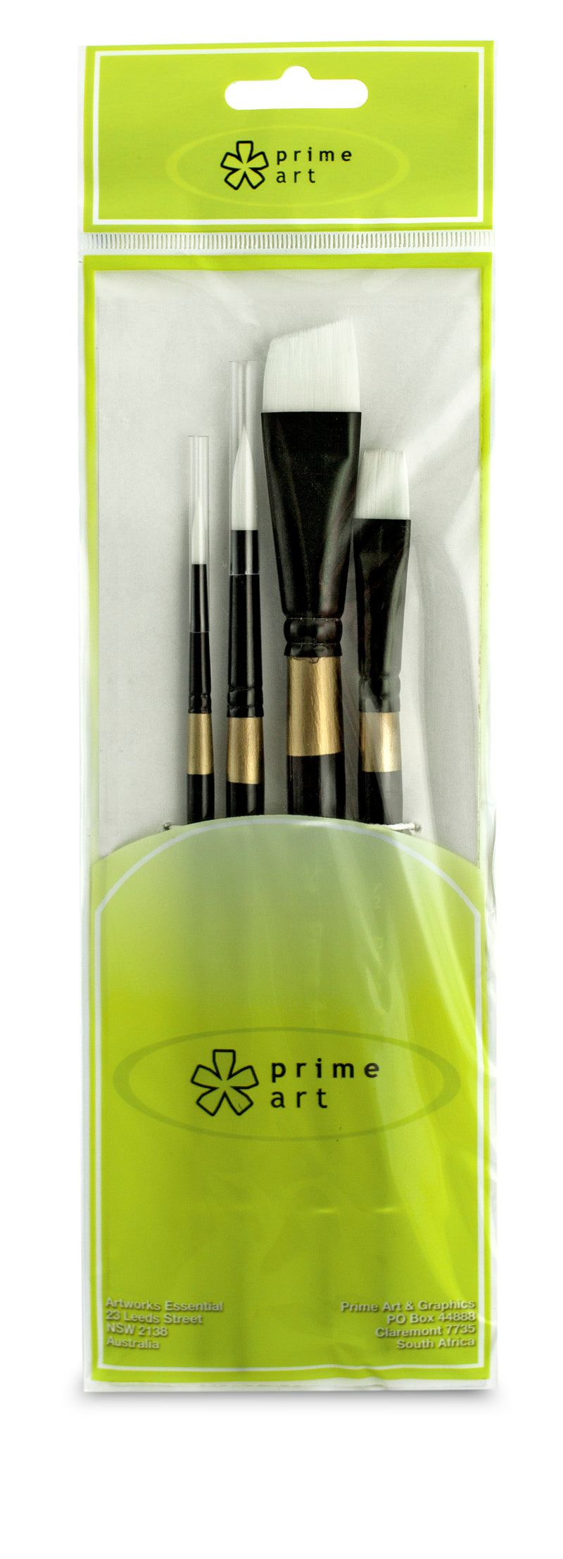 Professional Brush Set White synthetic, short handles (Pack B) - 4 piece set BS1084B - Art Supplies Australia