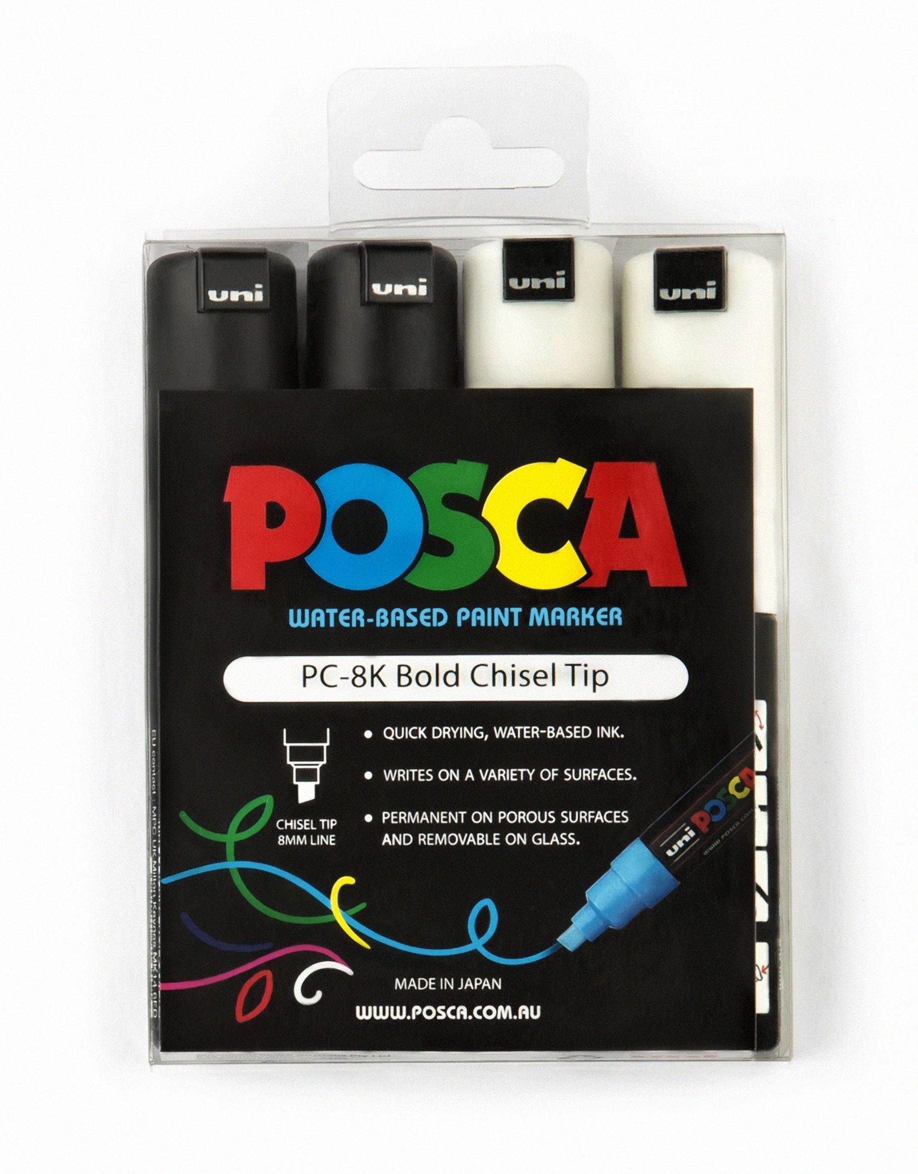 Uni POSCA Water-based Pigment Ink Marker - Bold(8.0mm) Chisel Tip(PC-8K) - Art Supplies Australia