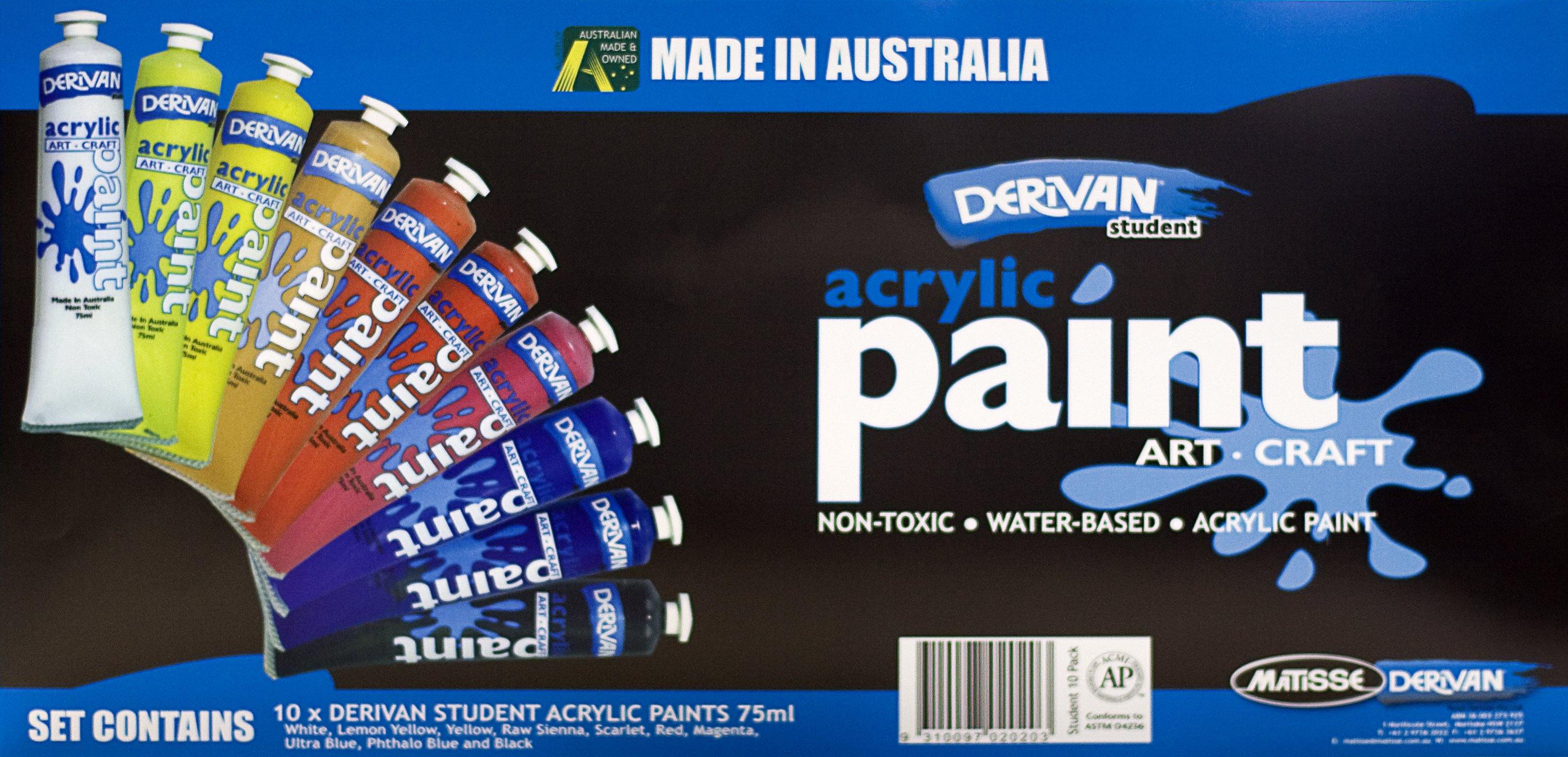 Derivan Student Acrylic Paint Sets (clearance) - Art Supplies Australia