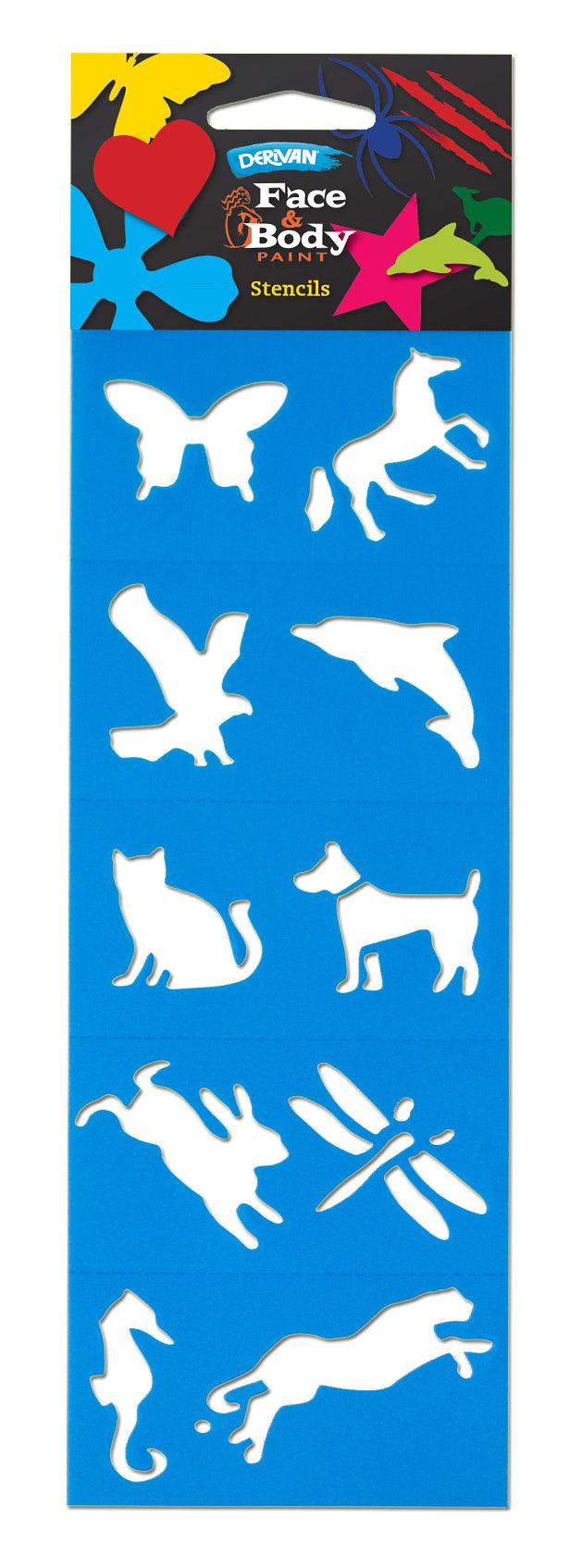 Derivan Face & Body Paint Stencil & Set - Art Supplies Australia