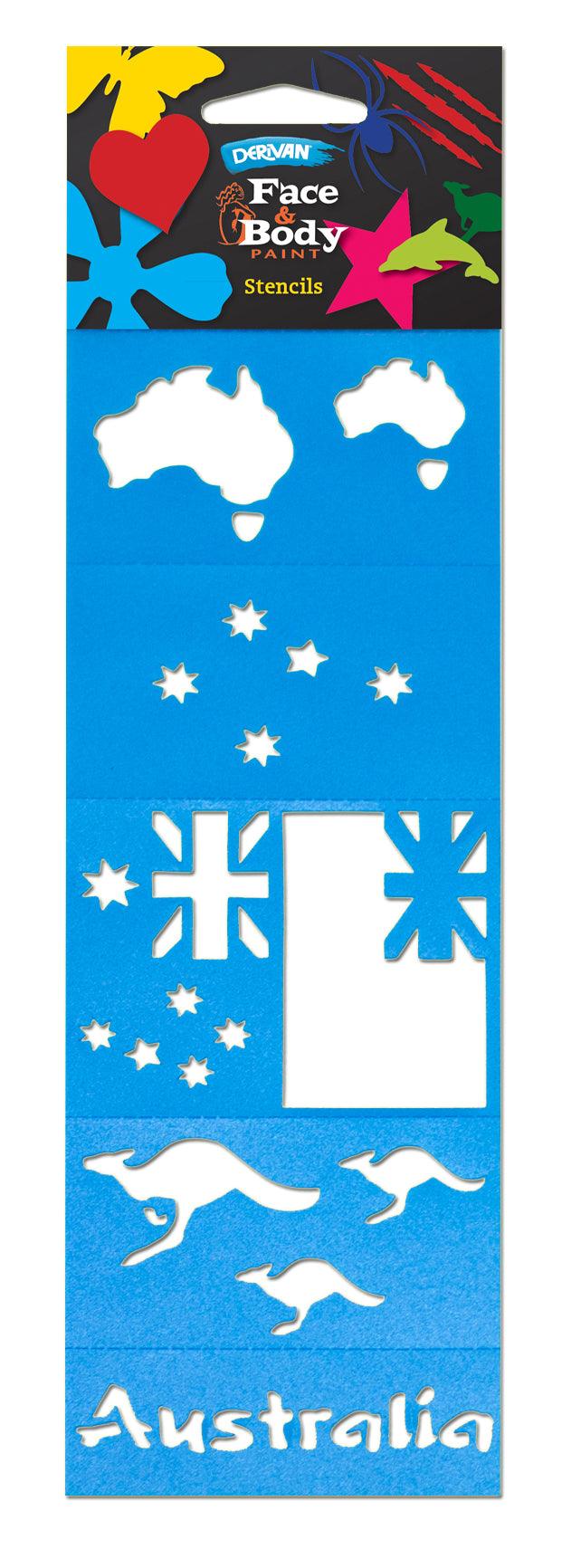 Derivan Face & Body Paint Stencil & Set - Art Supplies Australia