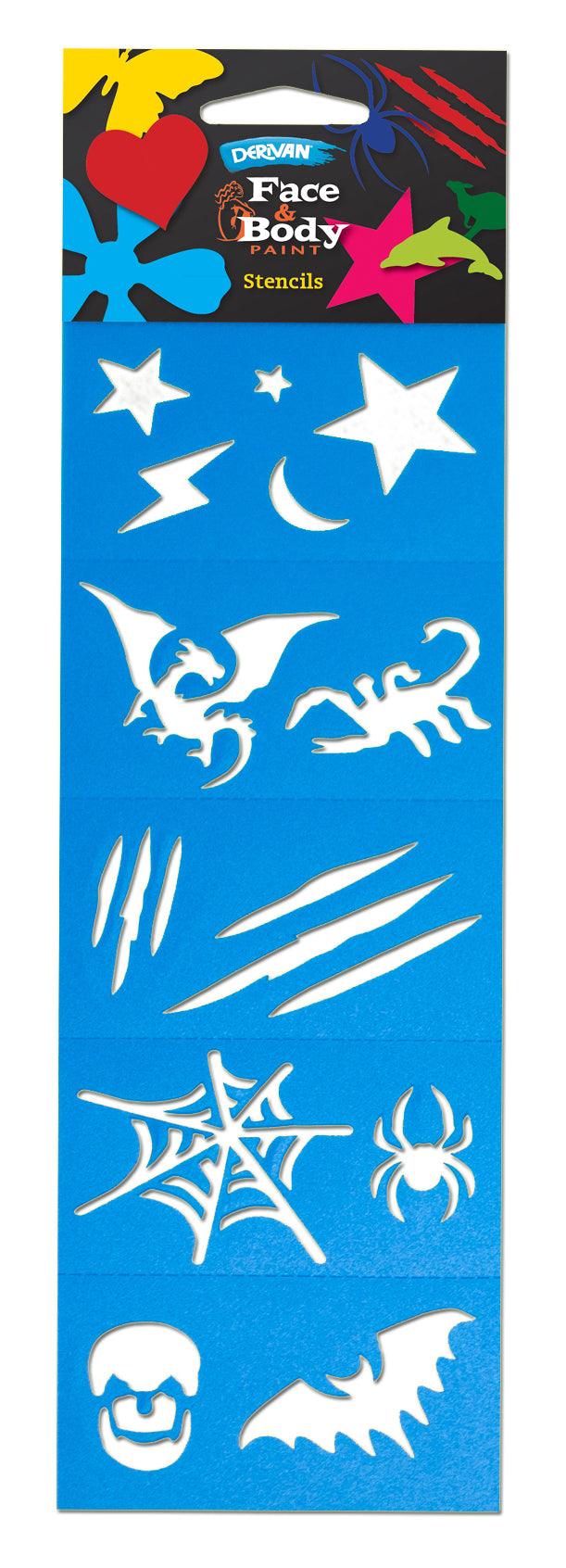 Derivan Face & Body Paint Stencil & Set - Art Supplies Australia