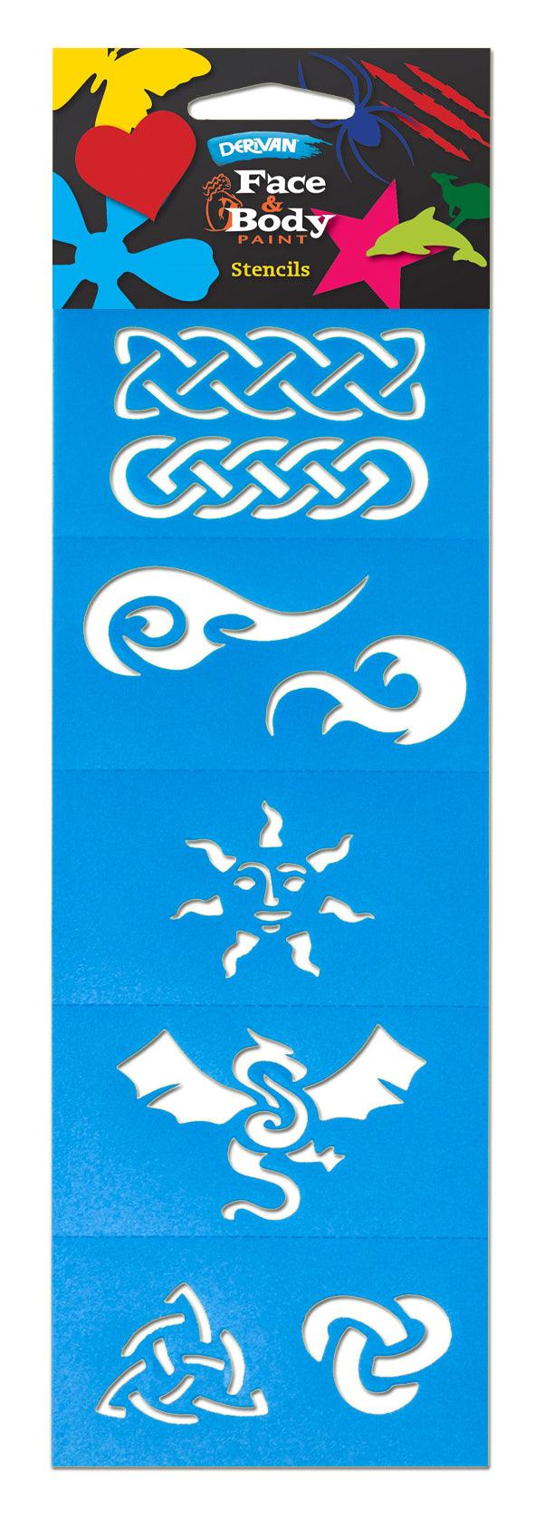 Derivan Face & Body Paint Stencil & Set - Art Supplies Australia