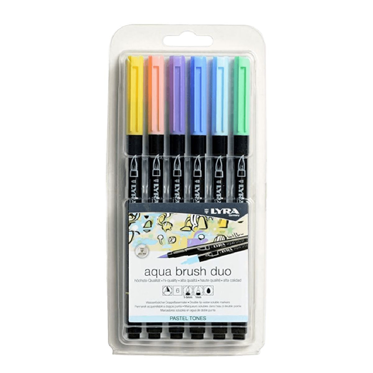 Lyra Aqua Brush Duo Set of 6 - Art Supplies Australia