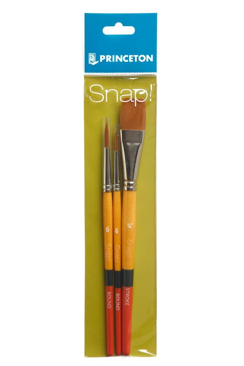 Princeton Snap Series 9650 Short Handle Golden Synthetic Brush for Watercolour, Acrylic - Art Supplies Australia