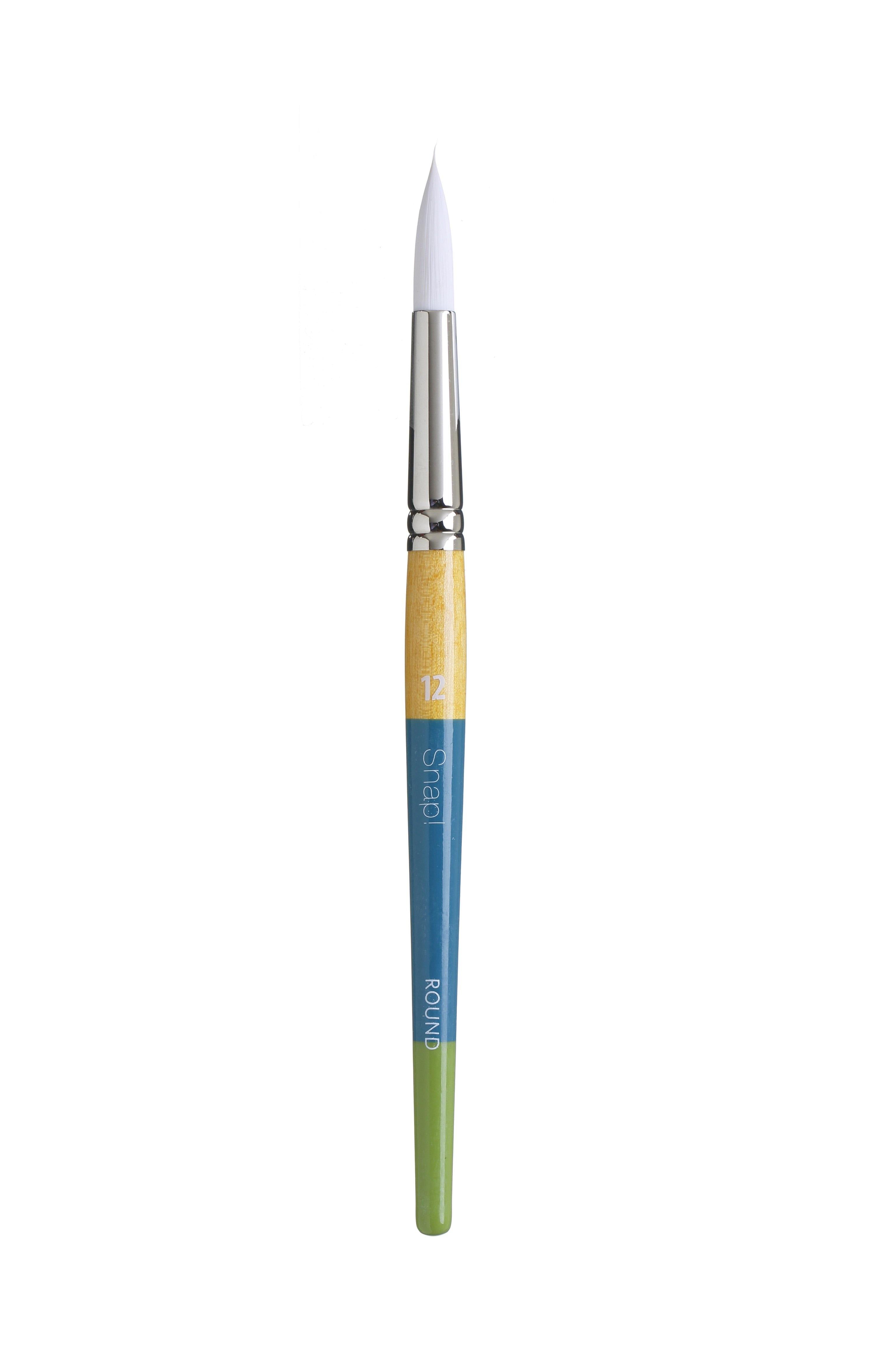 Princeton Snap Series 9850 Short Handle White Synthetic Brush for Watercolour, Acrylic - Art Supplies Australia