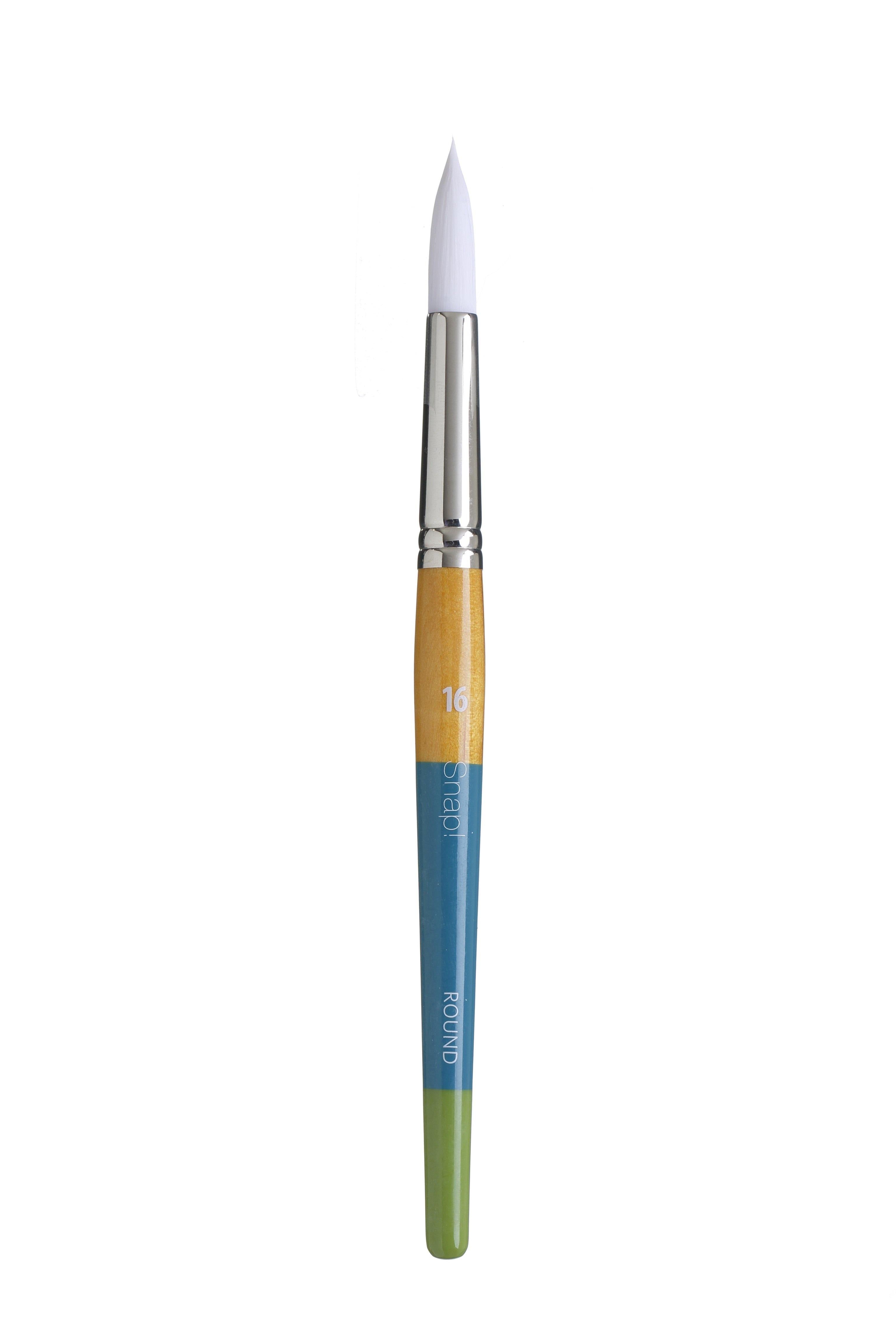 Princeton Snap Series 9850 Short Handle White Synthetic Brush for Watercolour, Acrylic - Art Supplies Australia