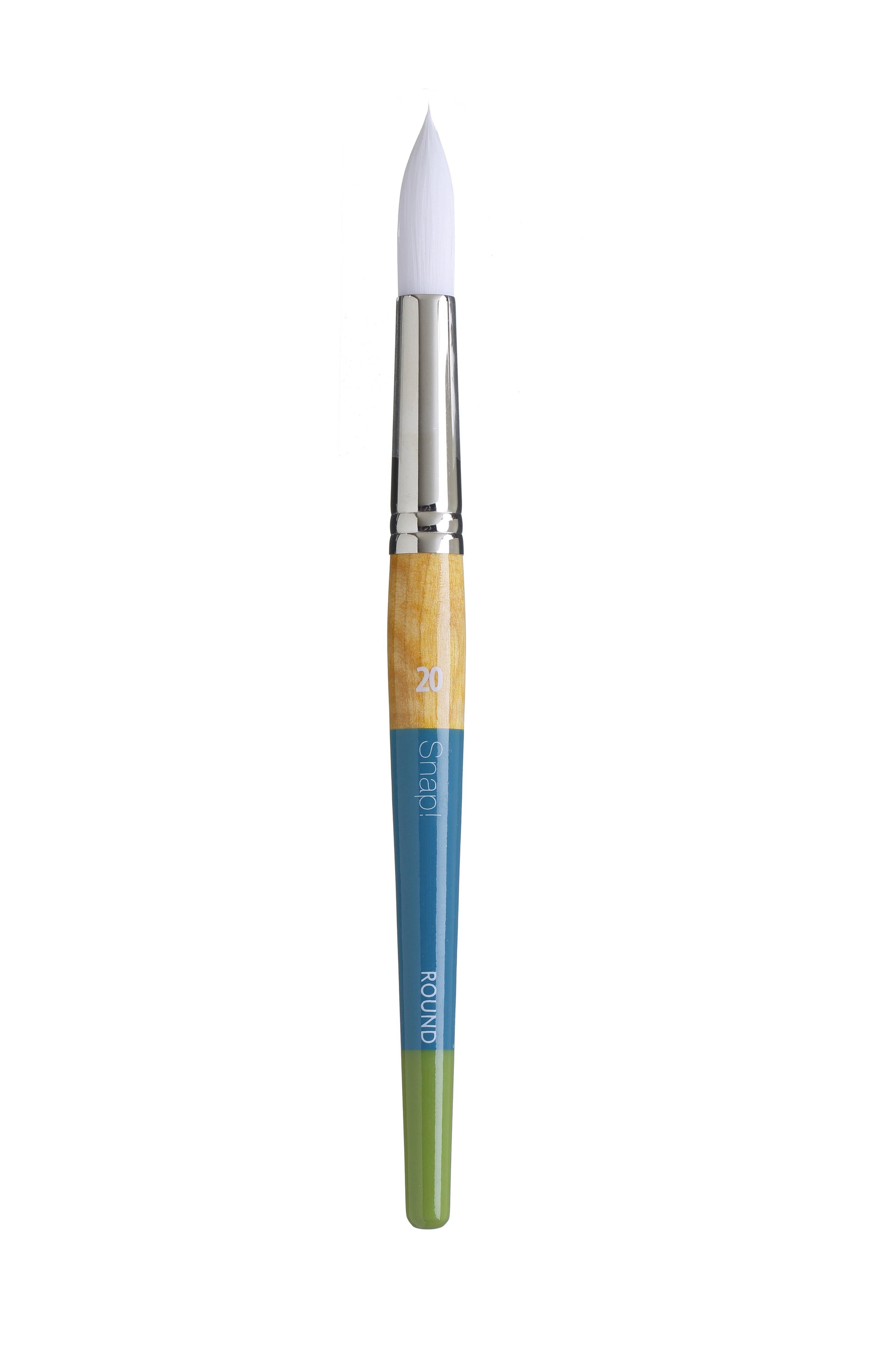 Princeton Snap Series 9850 Short Handle White Synthetic Brush for Watercolour, Acrylic - Art Supplies Australia