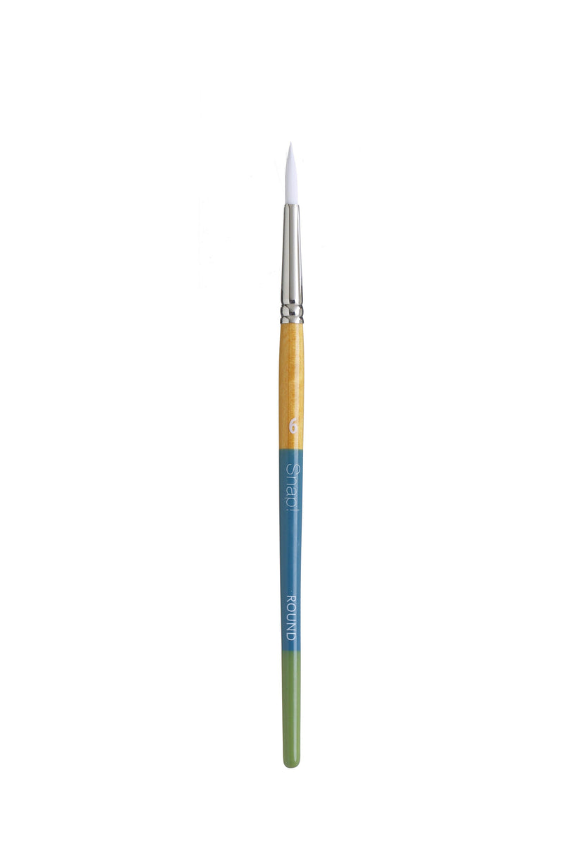 Princeton Snap Series 9850 Short Handle White Synthetic Brush for Watercolour, Acrylic - Art Supplies Australia
